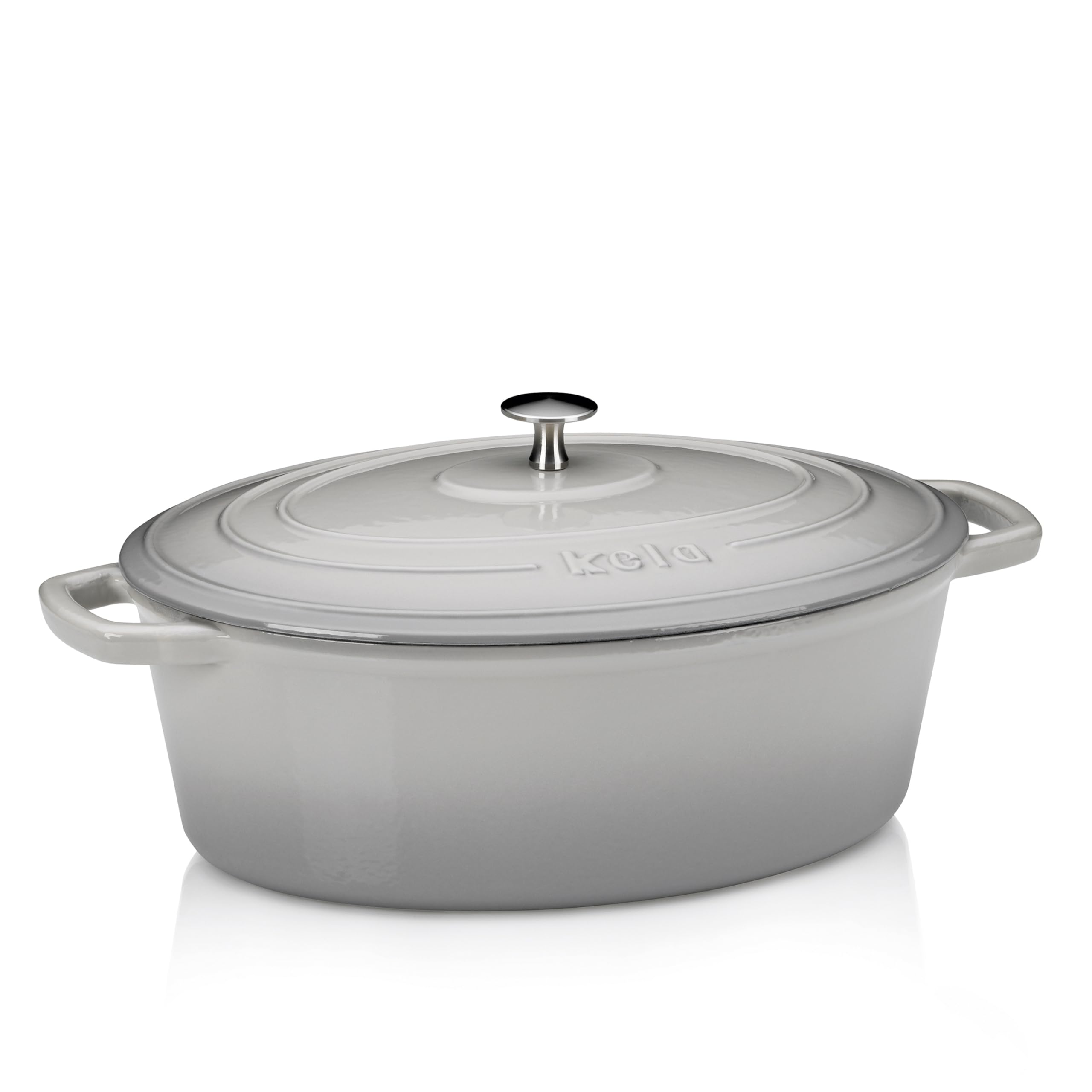 kela-calido-dutch-oven-br-ter-gusseisen-oval-6-liter-hellgrau-emailliert image 1