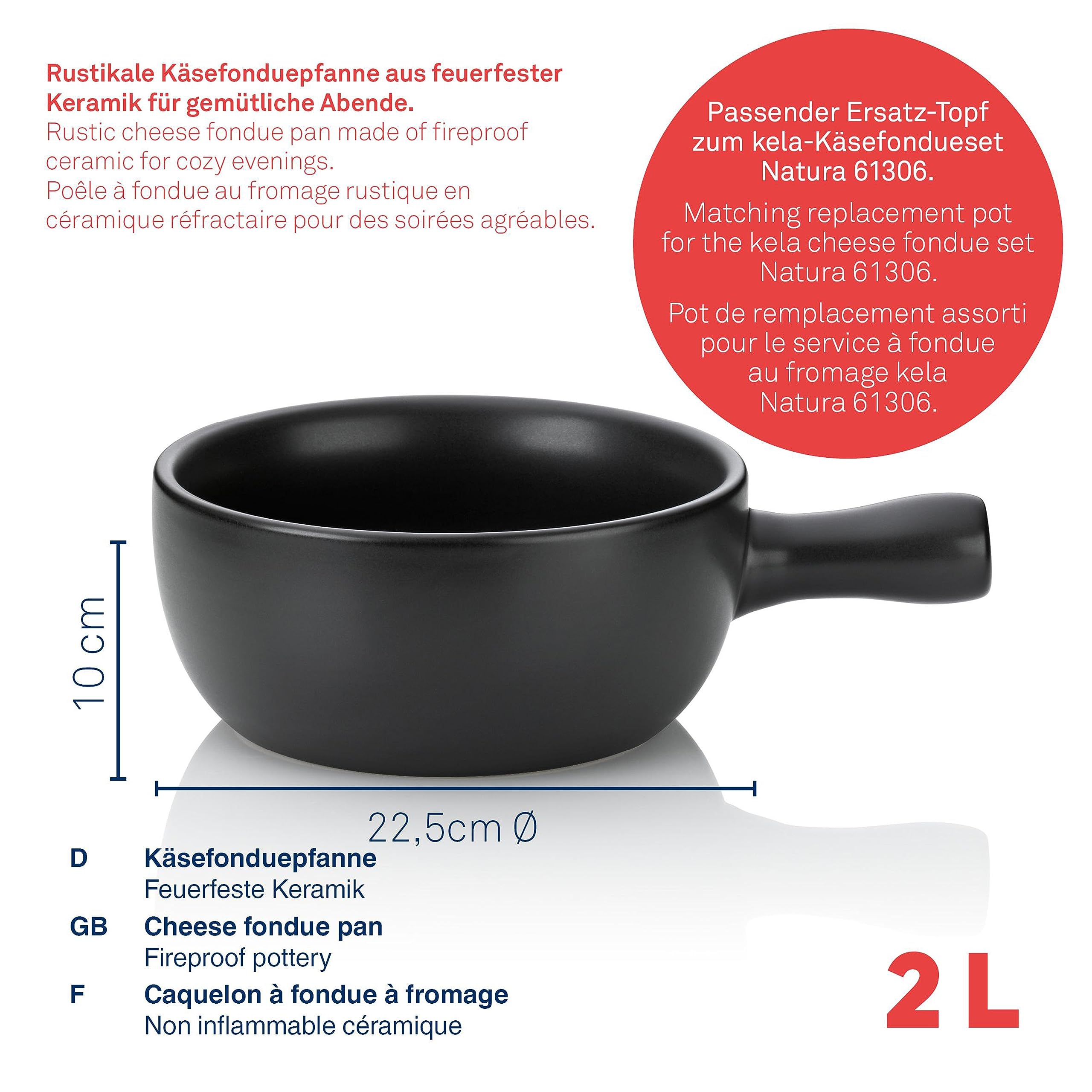 kela-natura-k-sefondue-topf-keramik-22-5-cm-schwarz-2-liter image 3