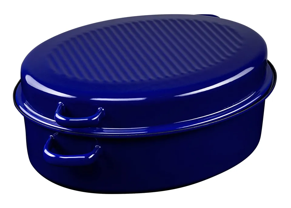 riess-classic-g-nsebr-ter-oval-42-cm-9-l-emaille-blau-induktion-mit-deckel image 1