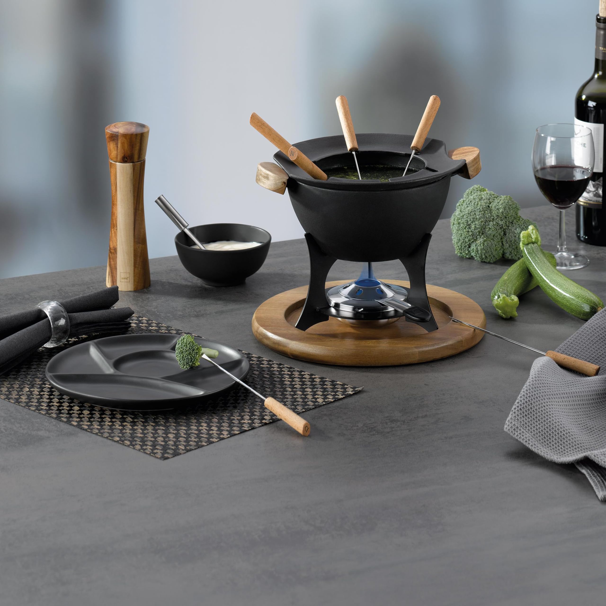 kela-country-fondue-set-11-teilig-gusseisen-schwarz image 2