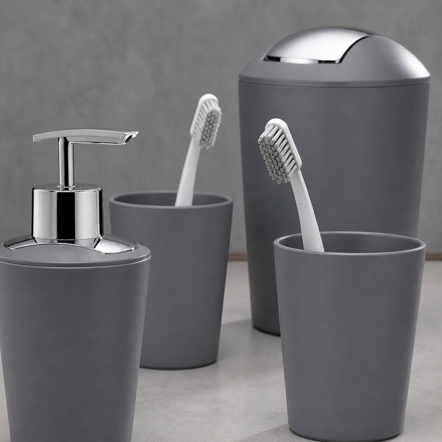 kela-marta-schwingdeckeleimer-5l-kosmetikeimer-grau-matt-kunststoff image 2