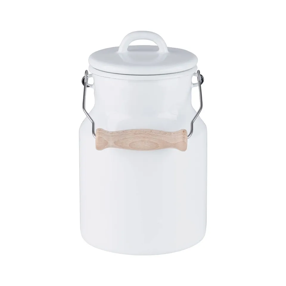 riess-classic-wei-oma-s-milchkanne-1-5-liter-emaille-mit-deckel-und-holzgriff image 1