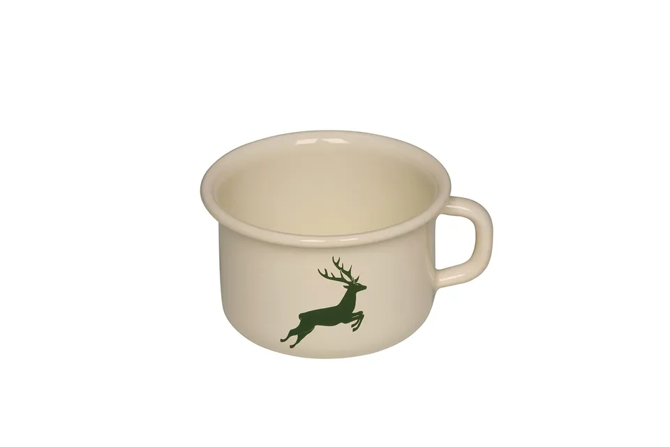 riess-hirsch-gr-n-kaffeeschale-10-cm-0-4-liter-emaille image 1