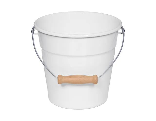 riess-0597-033-minieimer-classic-weiss-16-cm-1-75-liter-emaille-mit-holzgriff image 1