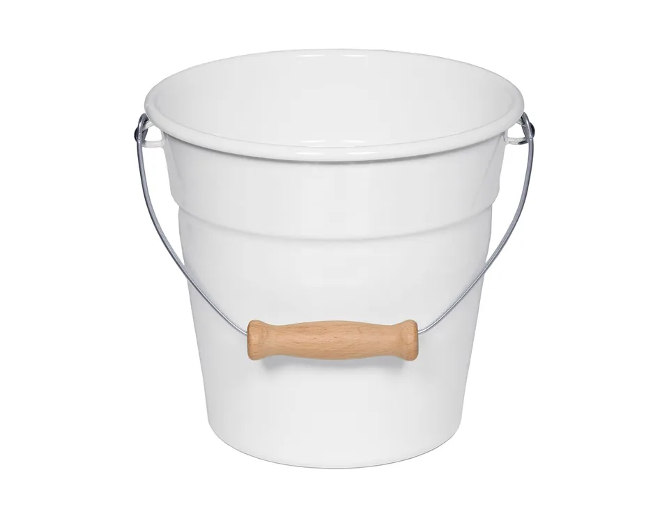 riess-0597-033-minieimer-classic-weiss-16-cm-1-75-liter-emaille-mit-holzgriff image 1