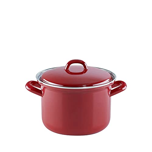 riess-0121-030-fleischtopf-mit-deckel-14cm-1-liter-emaille-rot-weiss image 2
