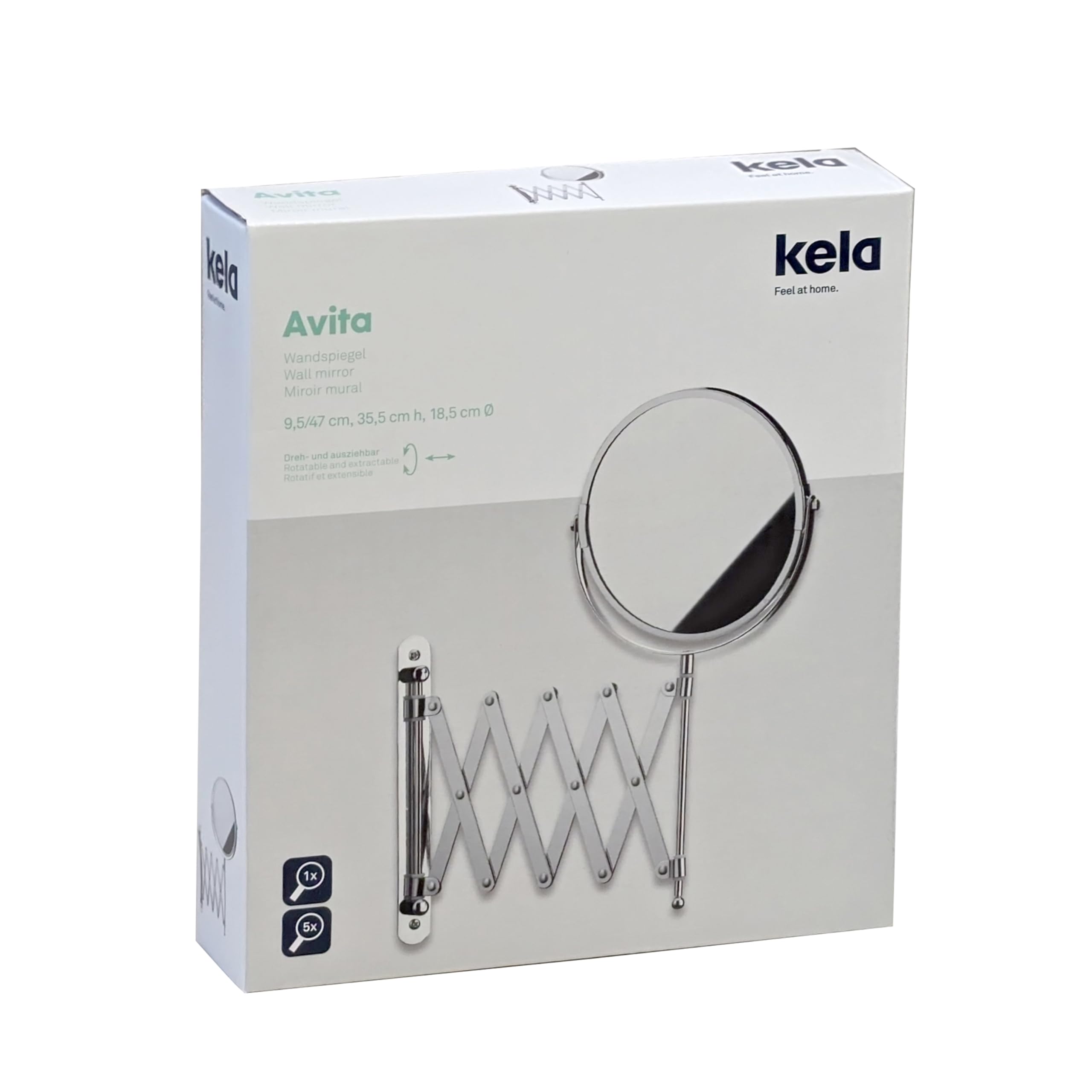 kela-avita-20847-wand-kosmetikspiegel-1-5-fach-metall-verchromt-17-cm image 6