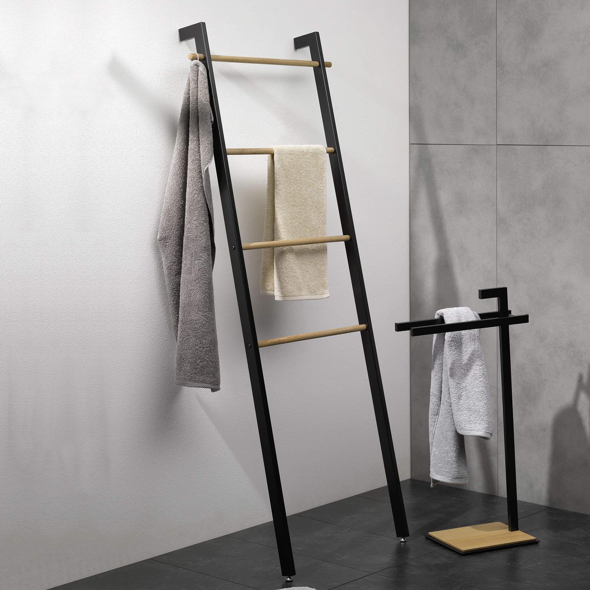 kela-oak-handtuchleiter-66-x-24-x-180-cm-schwarz-matt-eiche image 6