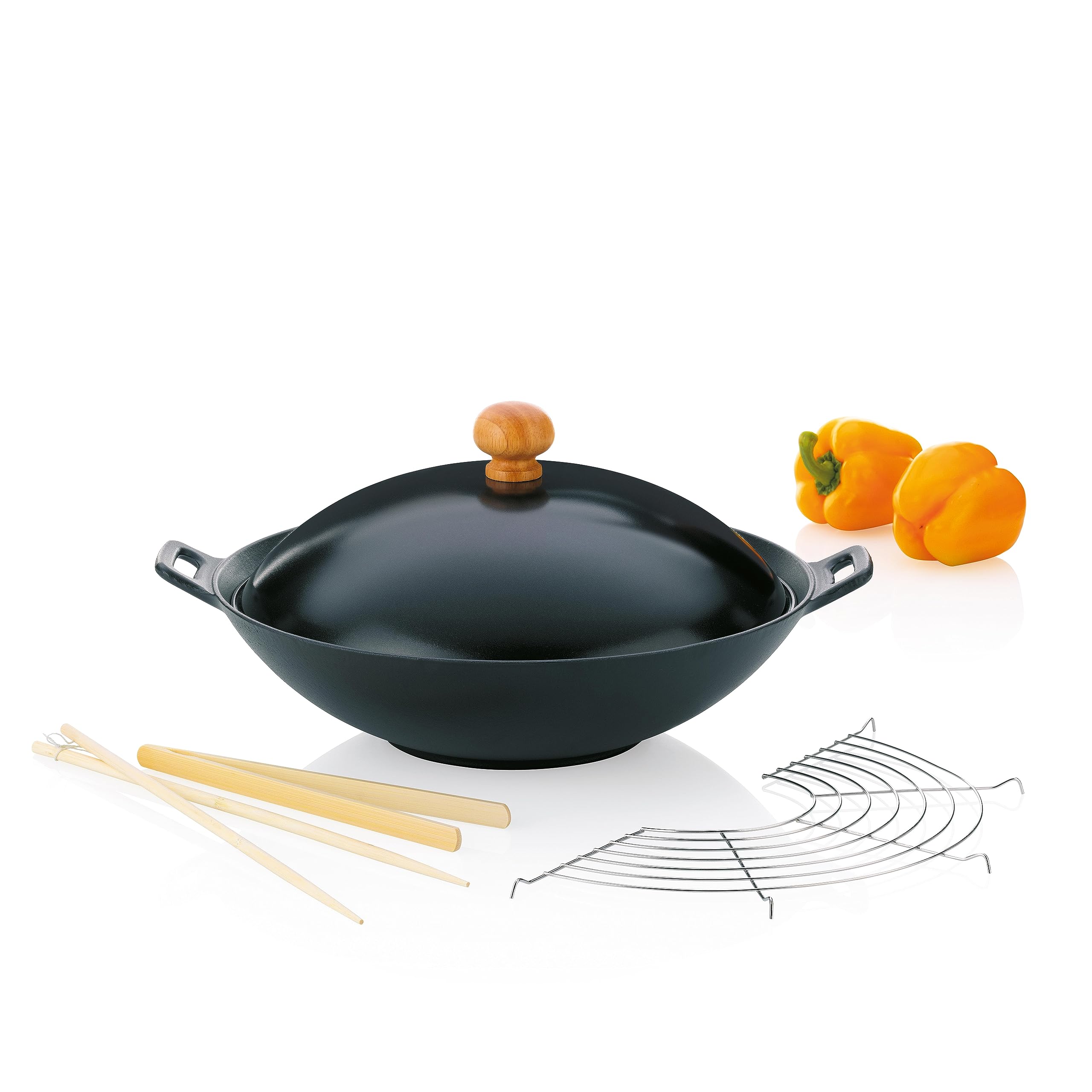 kela-asia-wokpfanne-gusseisen-mit-deckel-36-cm-4-5-liter image 1