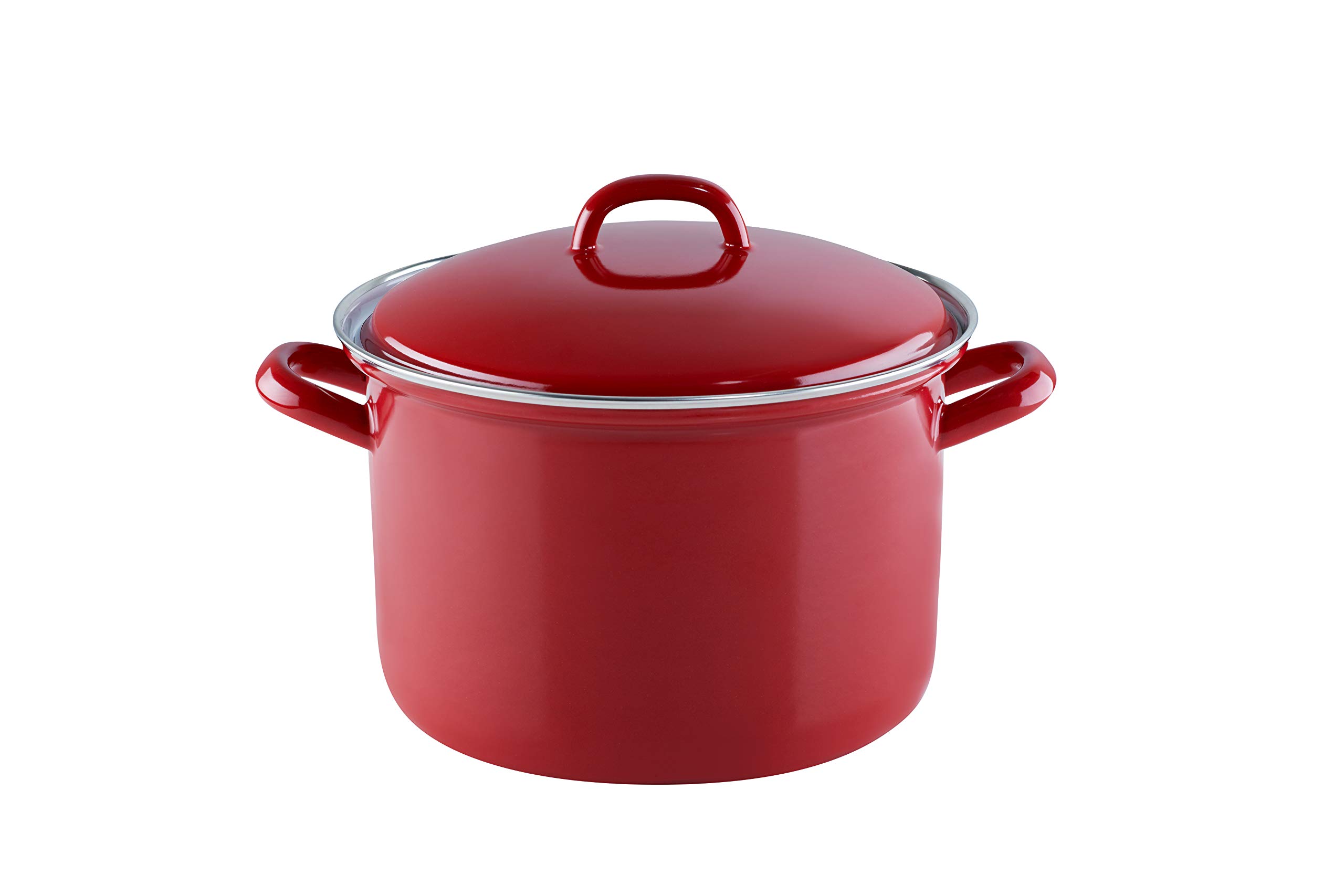 riess-email-set-5-teilig-rot-fleischtopf-kasserolle-schnabeltopf-emaille image 2