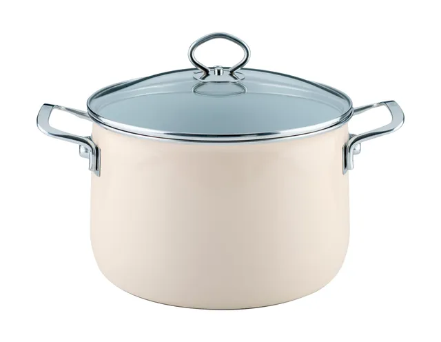 riess-avorio-topf-mit-glasdeckel-24-cm-6-5-liter-emaille image 1