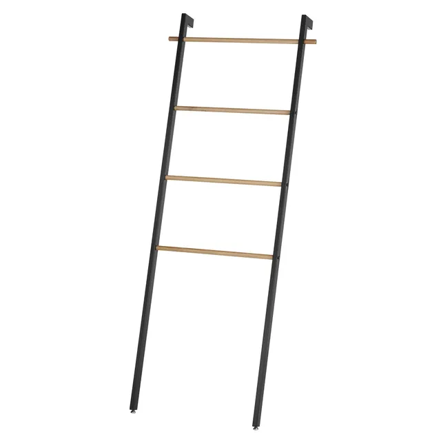 kela-oak-handtuchleiter-66-x-24-x-180-cm-schwarz-matt-eiche image 1