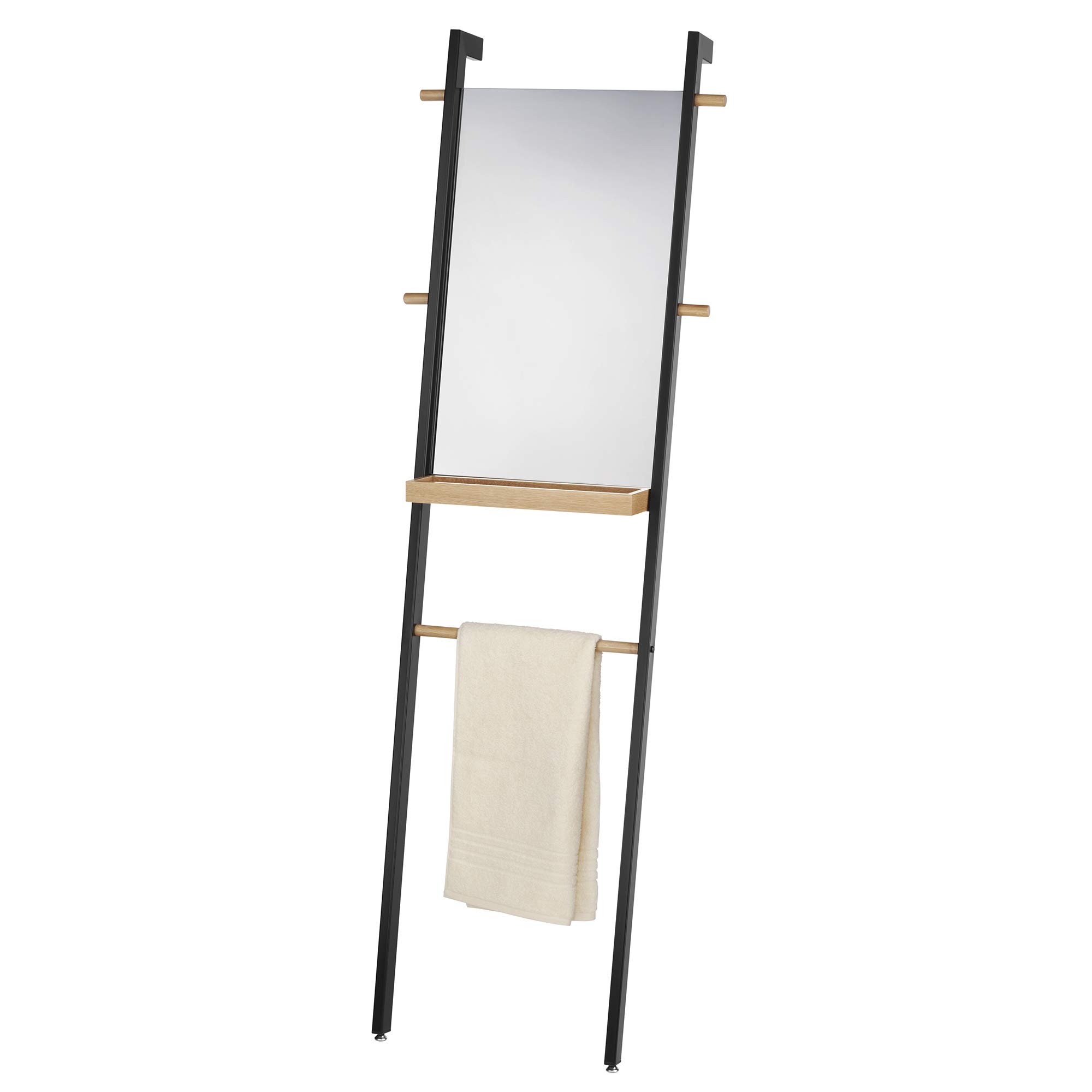 kela-oak-standspiegel-180-cm-schwarz-matt-mit-eichenholz image 2