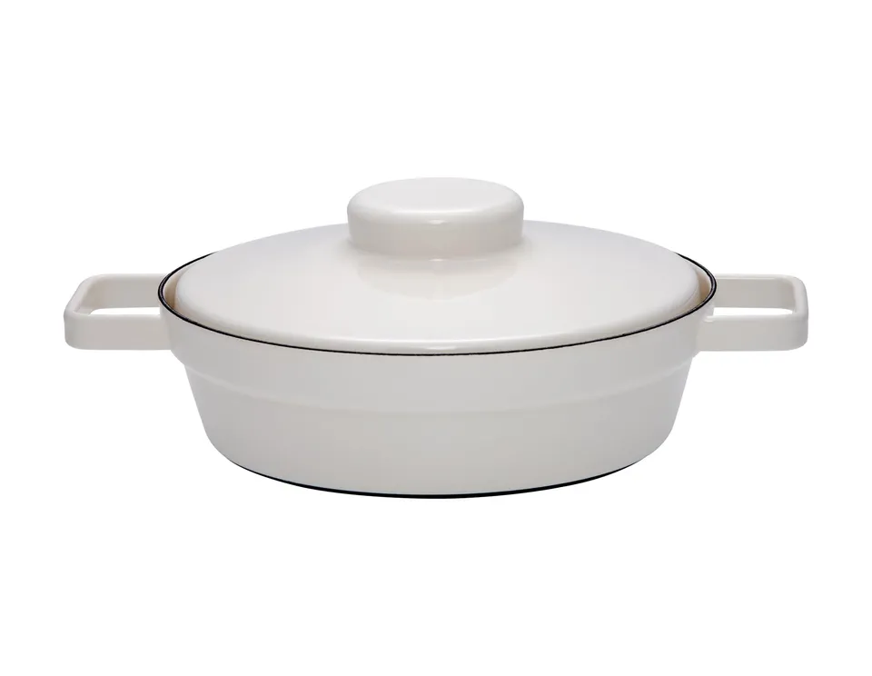riess-aromapots-pfanne-24-cm-mit-deckel-light-grey-emaille image 1