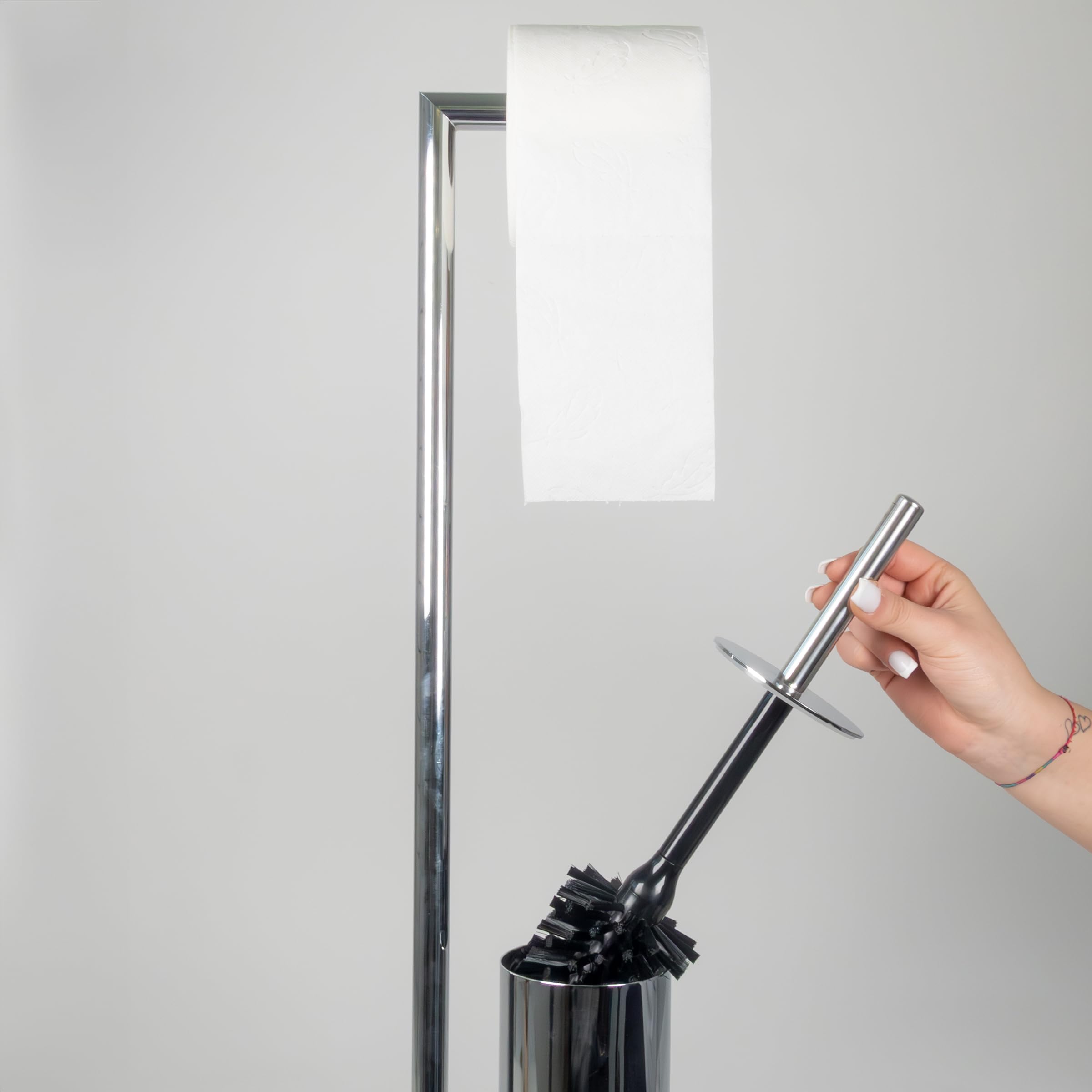 kela-style-wc-garnitur-stand-71-cm-metall-gl-nzend-mit-b-rste-und-papierhalter image 7