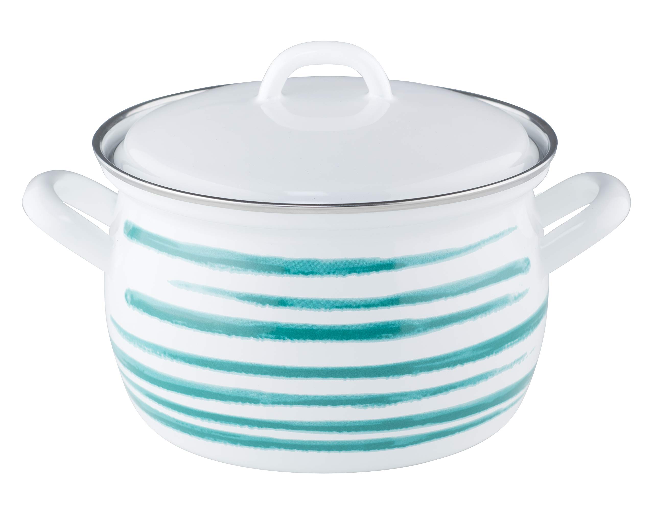 riess-fleischtopf-mit-deckel-16-cm-1-5-liter-country-gr-n-geflammt image 1