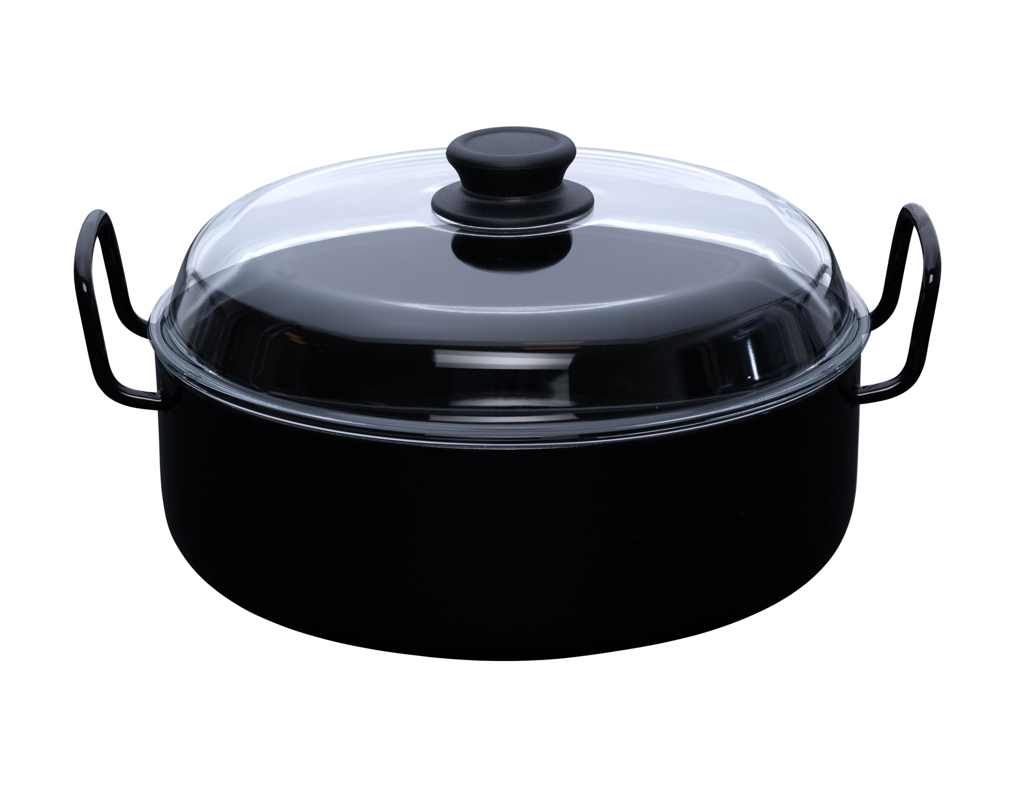 riess-classic-schmorpfanne-mit-glasdeckel-28-cm-schwarz-emaille image 1