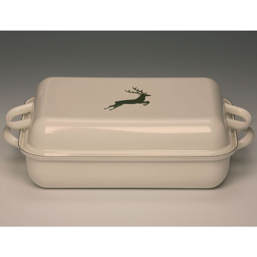 riess-hirsch-gr-n-bratpfanne-mit-deckel-37x26-cm-4-6-l-emaille image 1