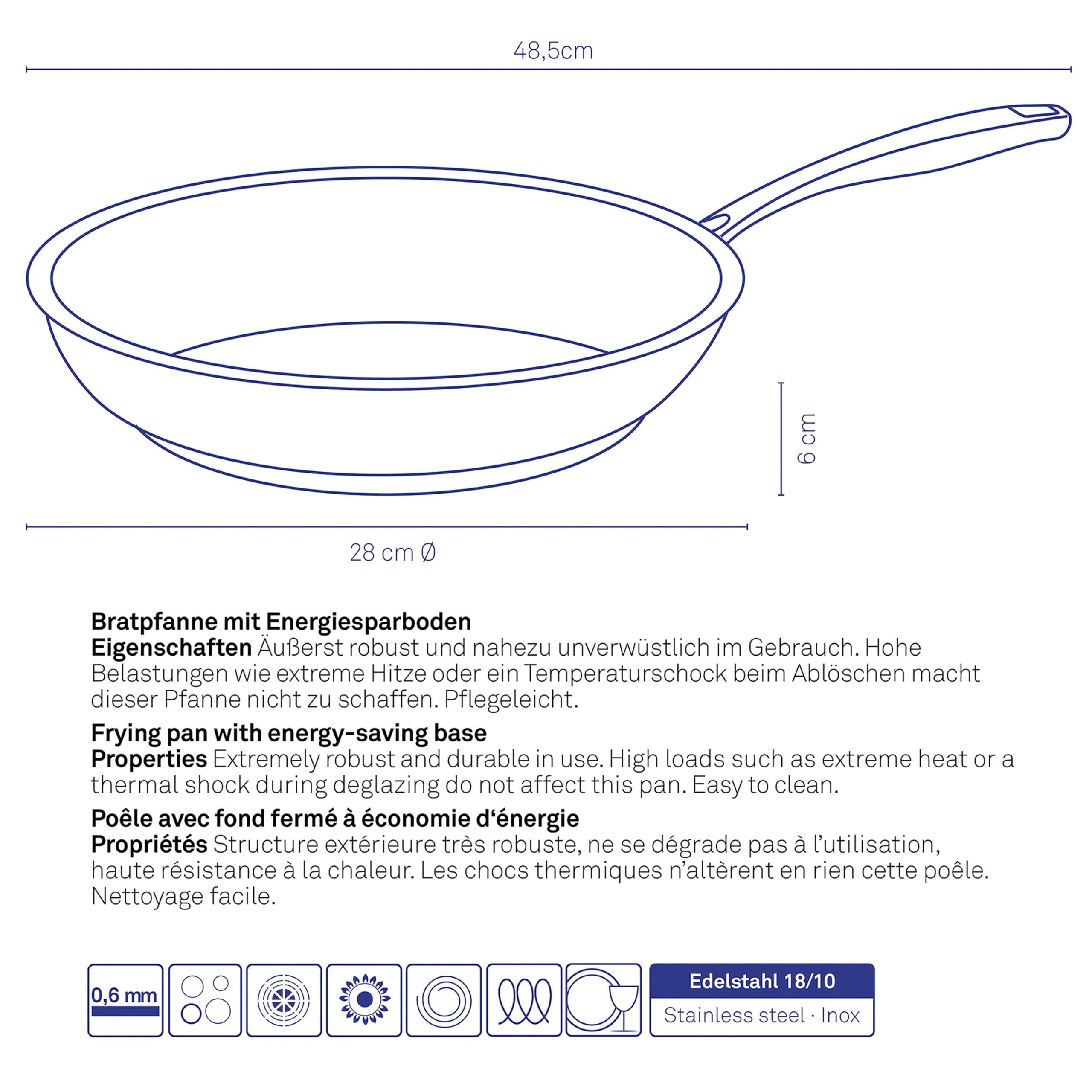kela-flavoria-bratpfanne-28-cm-edelstahl-unbeschichtet-induktion image 3