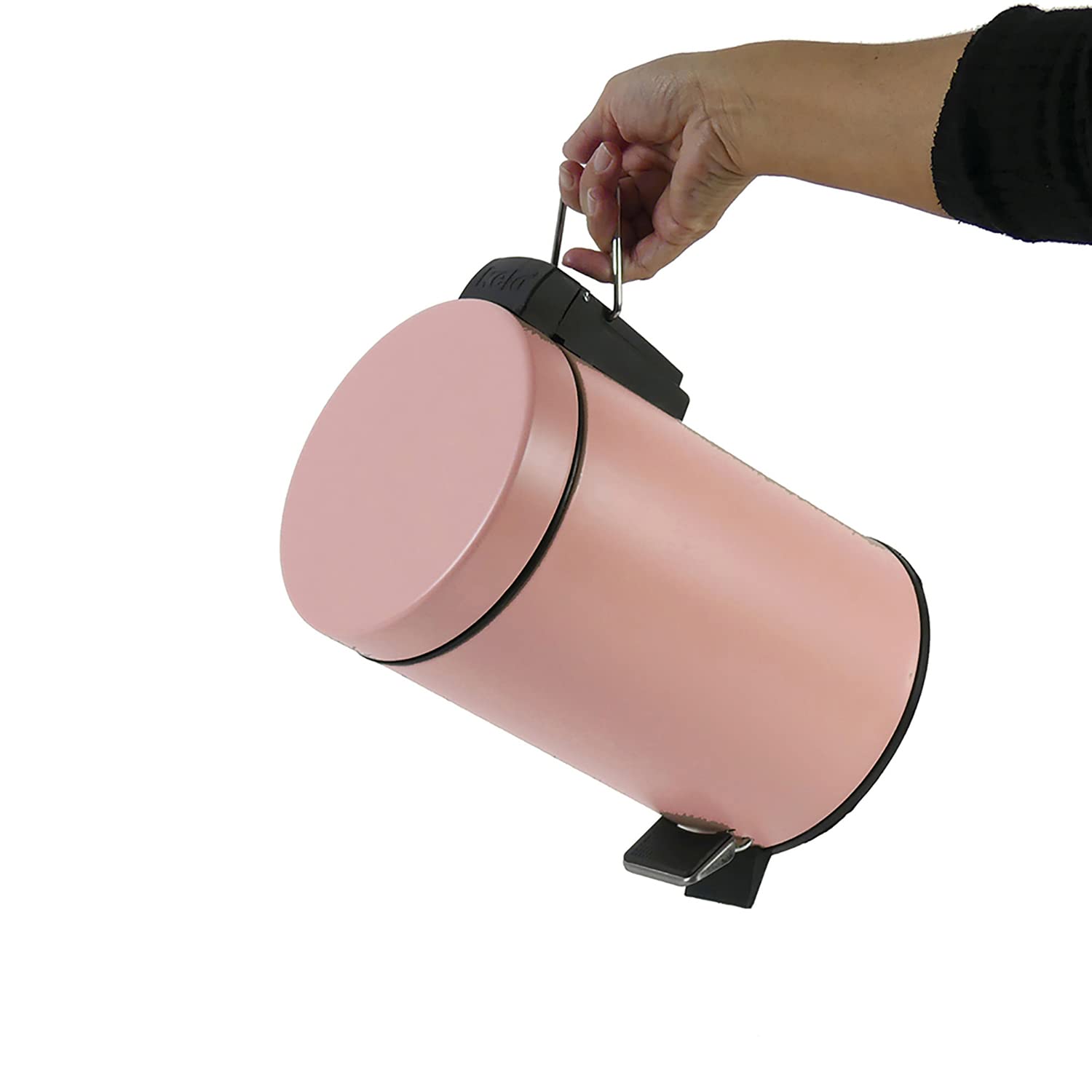 kela-24299-monaco-kosmetikeimer-mit-pedal-3-liter-metall-rosa image 3