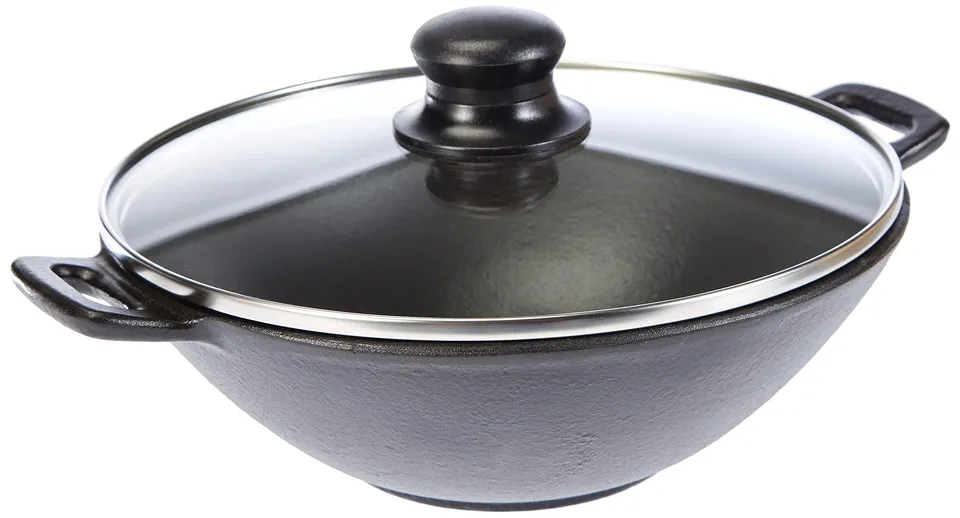 kela-mini-gusseisen-wok-24-cm-1-6-l-mit-glasdeckel-und-zubeh-r image 1