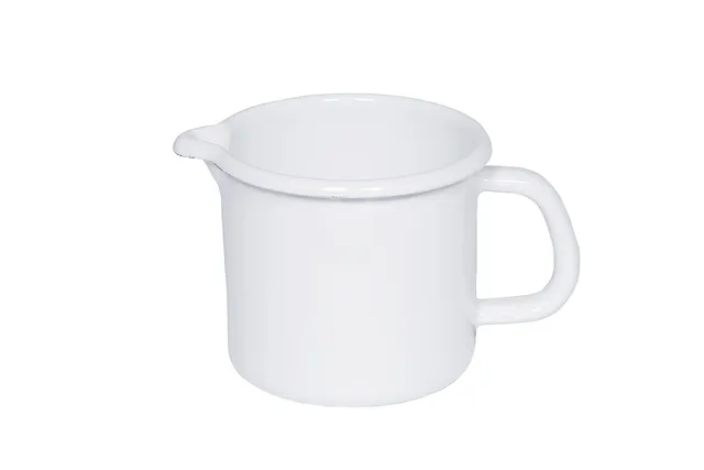 riess-schnabeltopf-12-cm-wei-1-0-l-emaille-mit-deckel-und-henkel-induktion image 1
