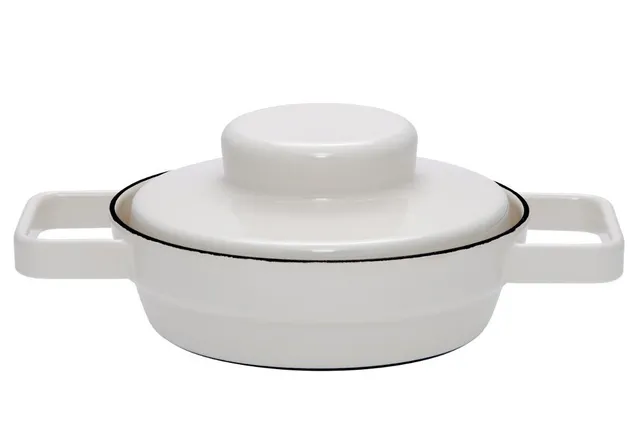 riess-aromapots-pfanne-mit-deckel-16-cm-emaille-light-grey image 1