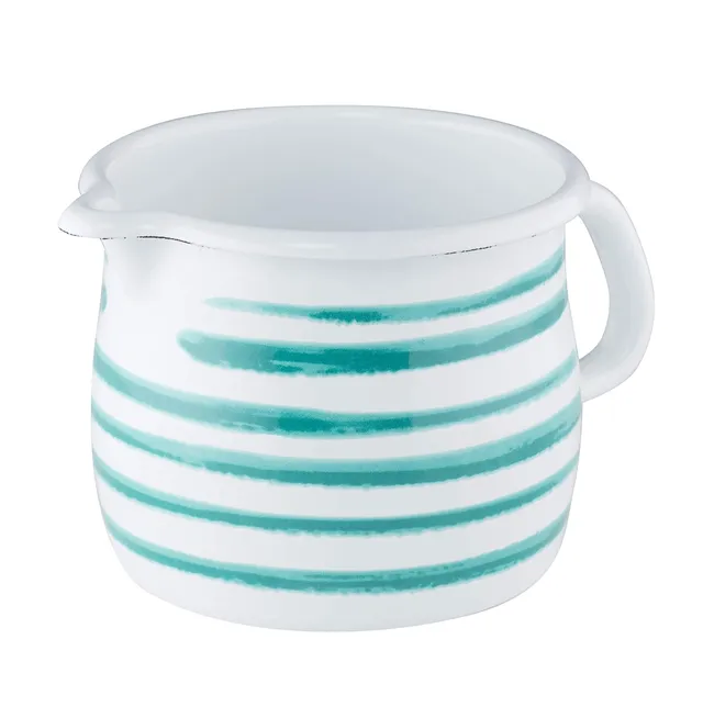 riess-0093-048-schnabeltopf-gebaucht-10-cm-0-75-liter-gr-n-geflammt-wei-emaille image 1