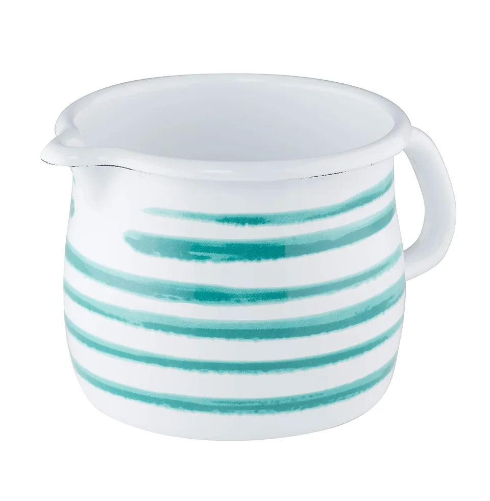 riess-0093-048-schnabeltopf-gebaucht-10-cm-0-75-liter-gr-n-geflammt-wei-emaille image 1