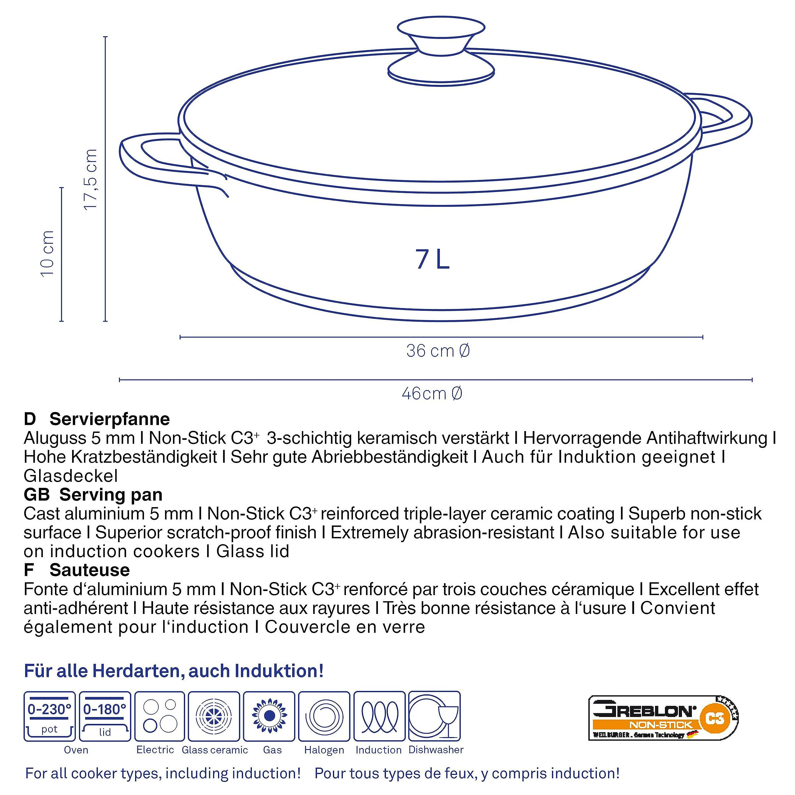 kela-kerros-servierpfanne-36cm-aluguss-mit-deckel-7-liter image 3
