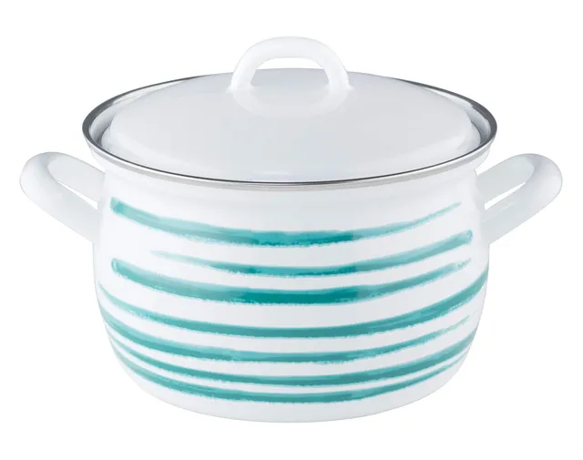 riess-fleischtopf-mit-deckel-16-cm-1-5-liter-country-gr-n-geflammt image 1