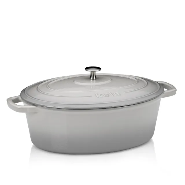 kela-calido-dutch-oven-br-ter-gusseisen-oval-6-liter-hellgrau-emailliert image 1