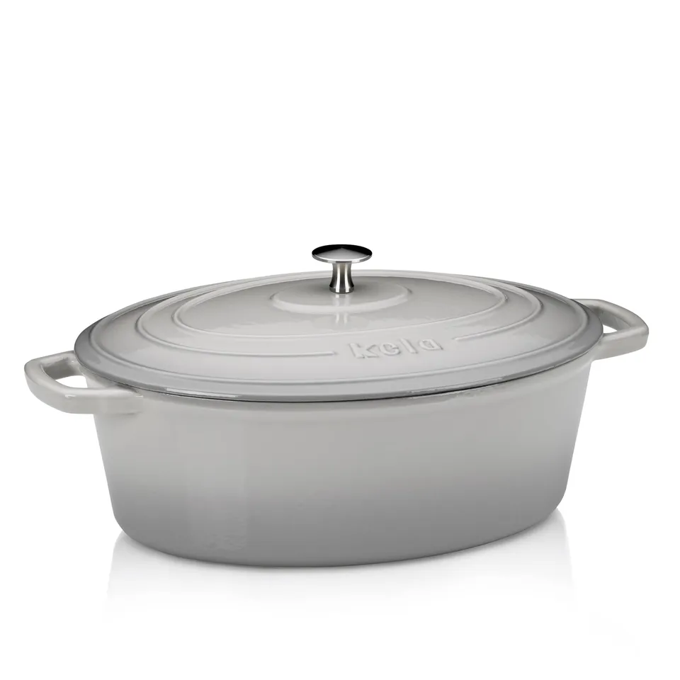kela-calido-dutch-oven-br-ter-gusseisen-oval-6-liter-hellgrau-emailliert image 1