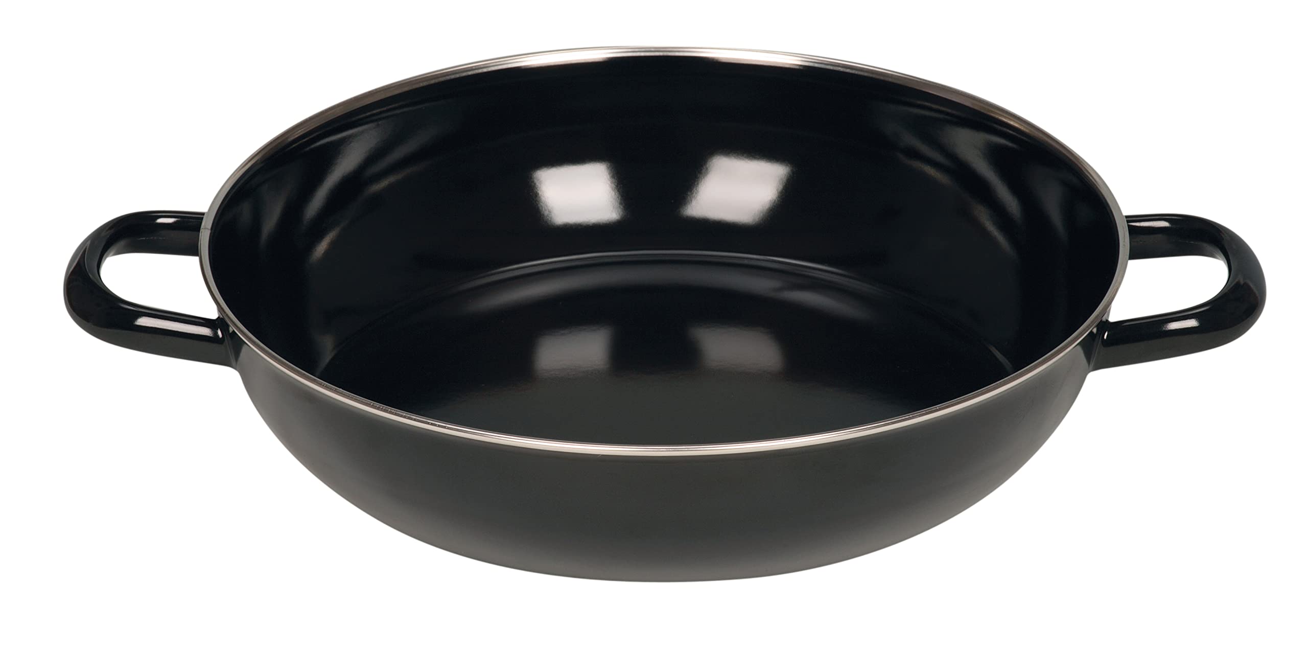 riess-schwarzemail-classic-schmorpfanne-ohne-deckel-24-cm-emaille image 1