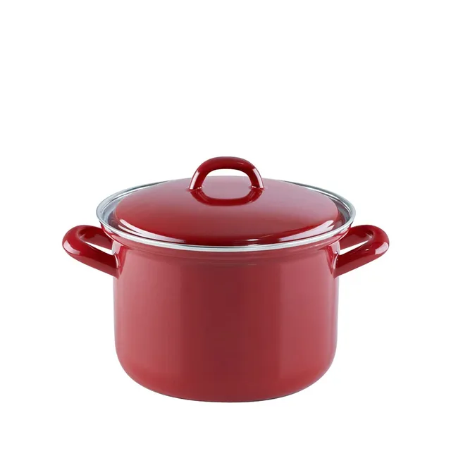 riess-0122-030-fleischtopf-mit-deckel-16-cm-1-5-liter-emaille-rot image 1