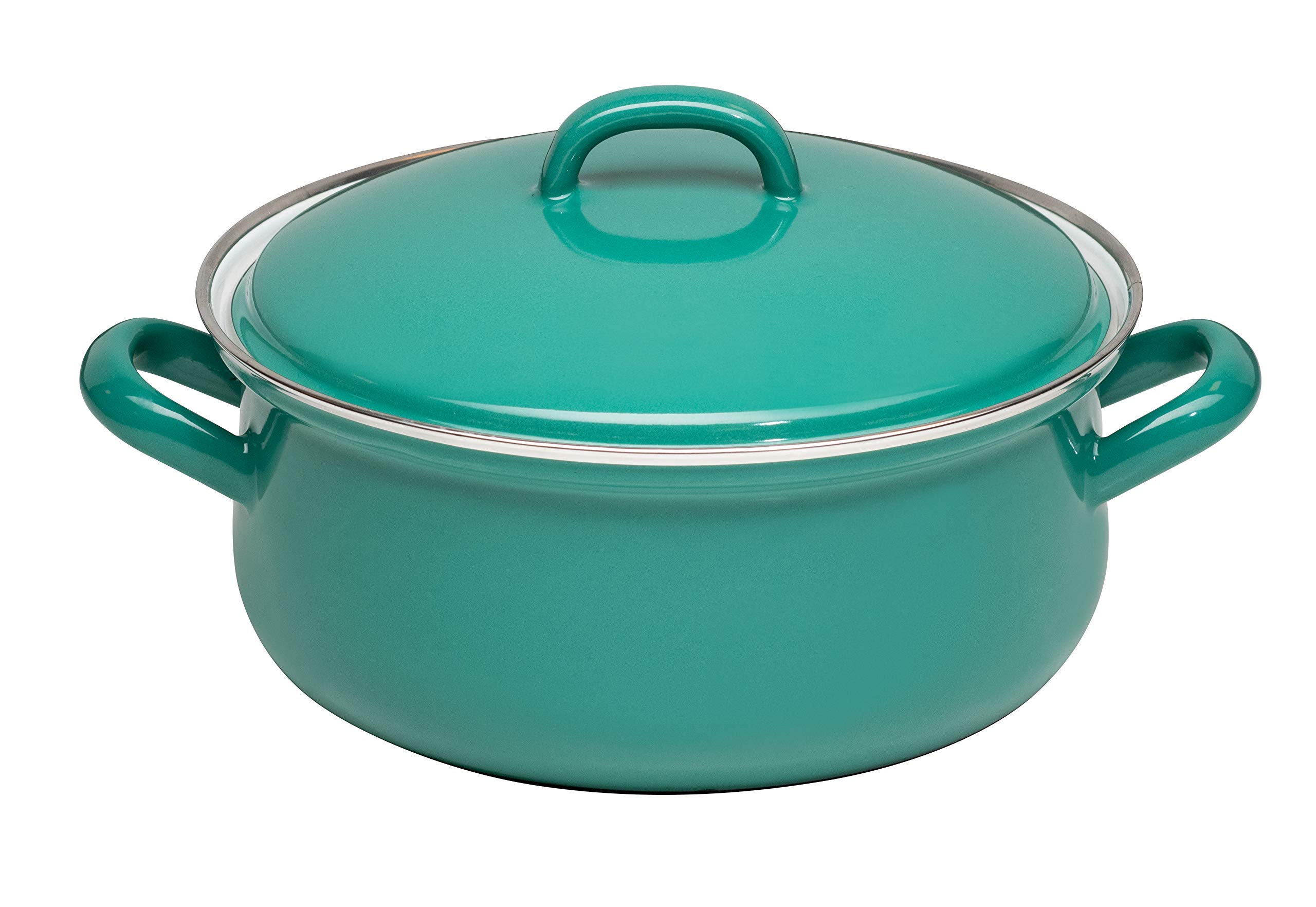 riess-0613-111-kasserolle-mit-deckel-16-cm-nature-green-dark-emaille-2-0-liter image 1