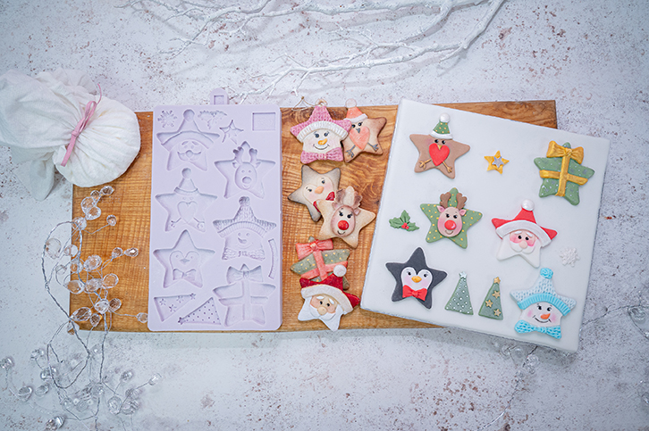 karen-davies-christmas-stars-silikonform-6-sterne image 1