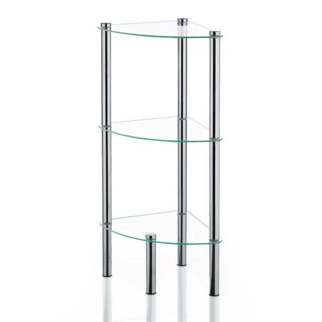 kela-ole-eckregal-3-etagen-metall-sicherheitsglas-76-cm image 1