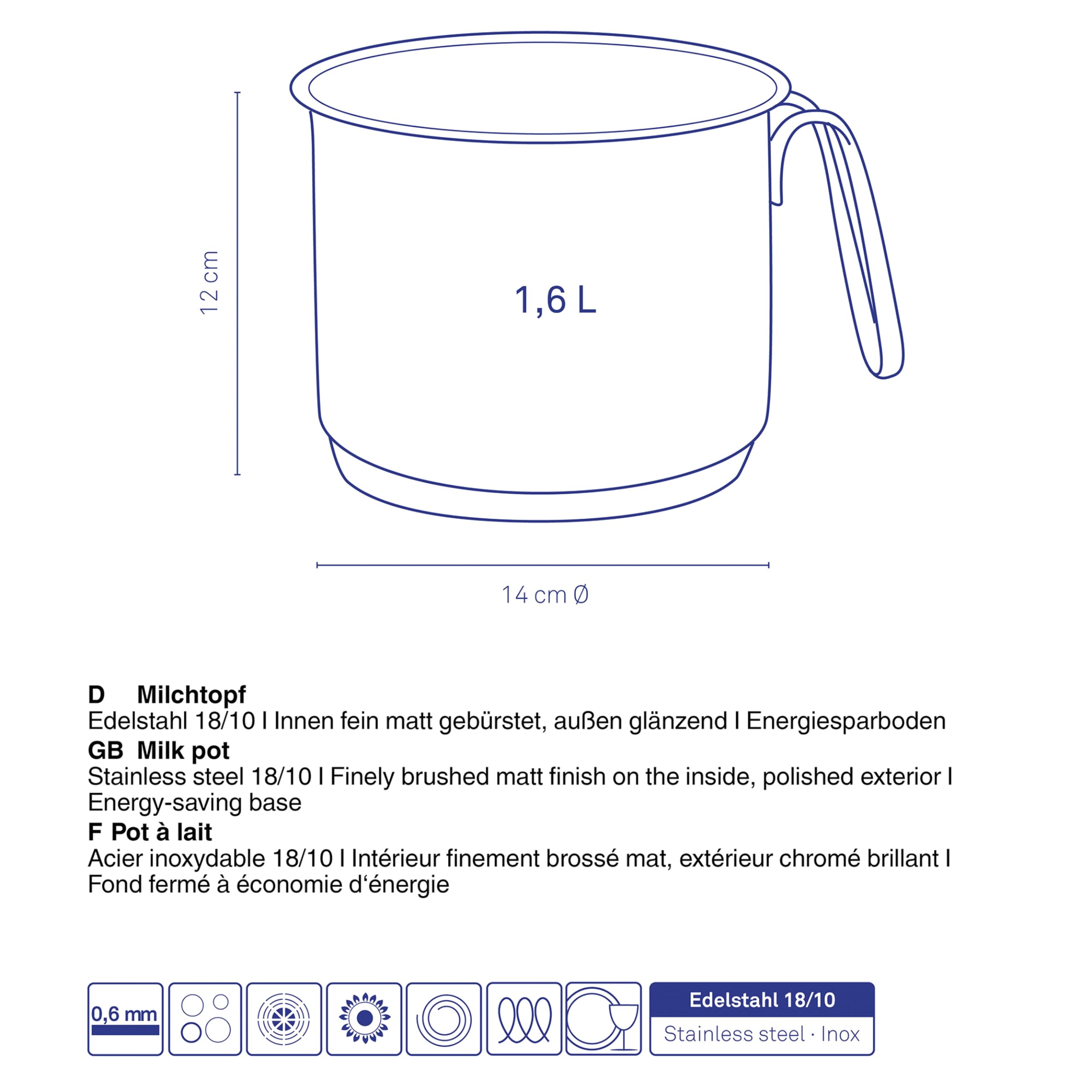 kela-flavoria-milchtopf-14-cm-1-6-l-edelstahl-induktion-mit-sch-ttrand image 3