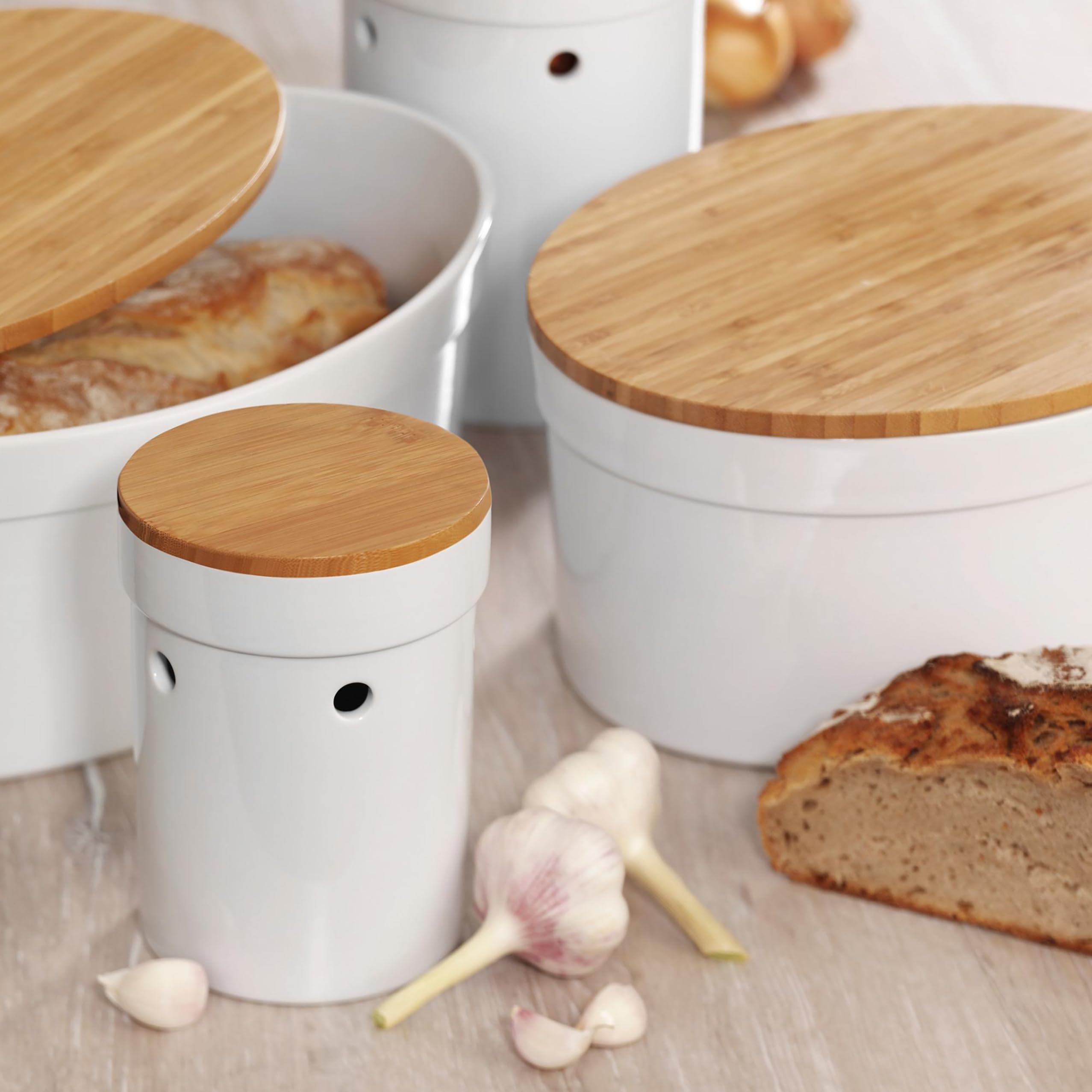 kela-salena-kartoffeltopf-20-cm-keramik-wei-mit-bambusdeckel image 2