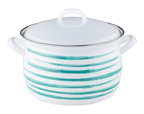 riess-0166-048-fleischtopf-mit-deckel-20-cm-3-5-liter-emaille-country-gr-n-gefla image 5