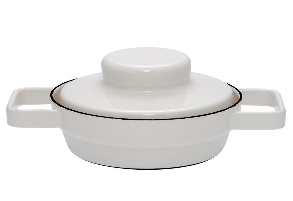 riess-aromapots-pfanne-mit-deckel-16-cm-emaille-light-grey image 1