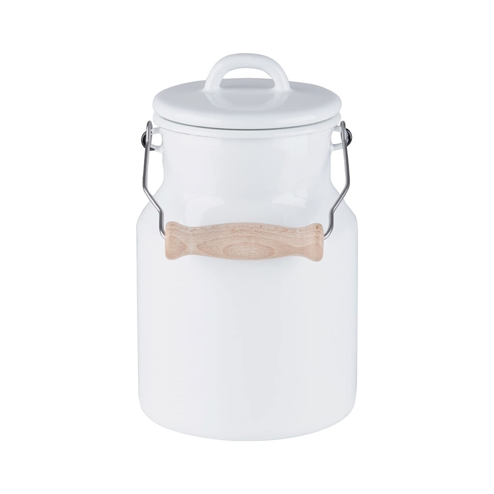 riess-classic-wei-oma-s-milchkanne-1-5-liter-emaille-mit-deckel-und-holzgriff image 1