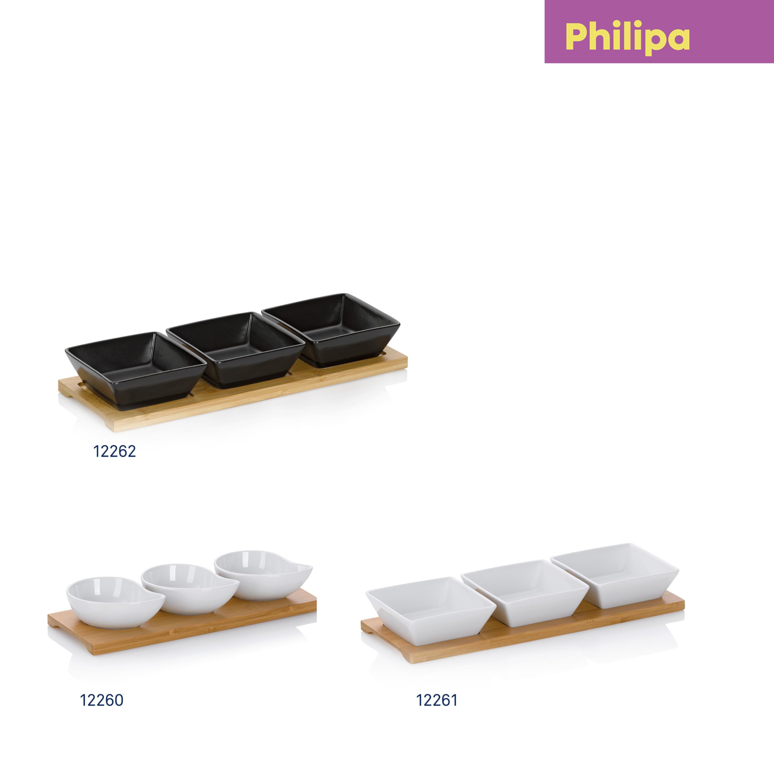 kela-philipa-servierschalen-set-4-teilig-porzellan-wei-mit-bambus image 6