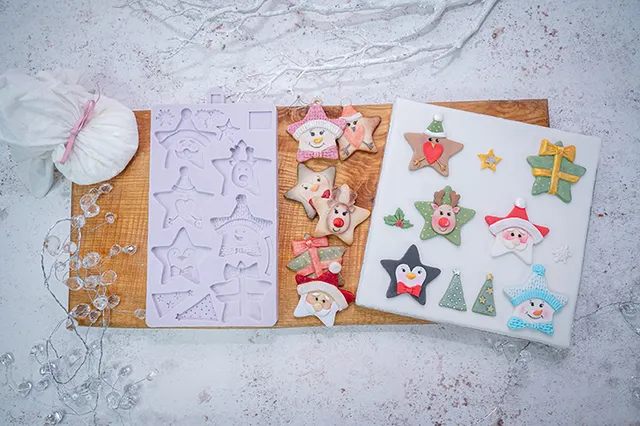 karen-davies-christmas-stars-silikonform-6-sterne image 1