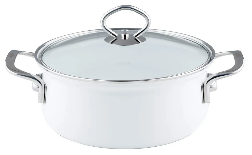 riess-nouvelle-arcticwei-kasserolle-mit-glasdeckel-20-cm-2-liter-emaille-indukti image 1