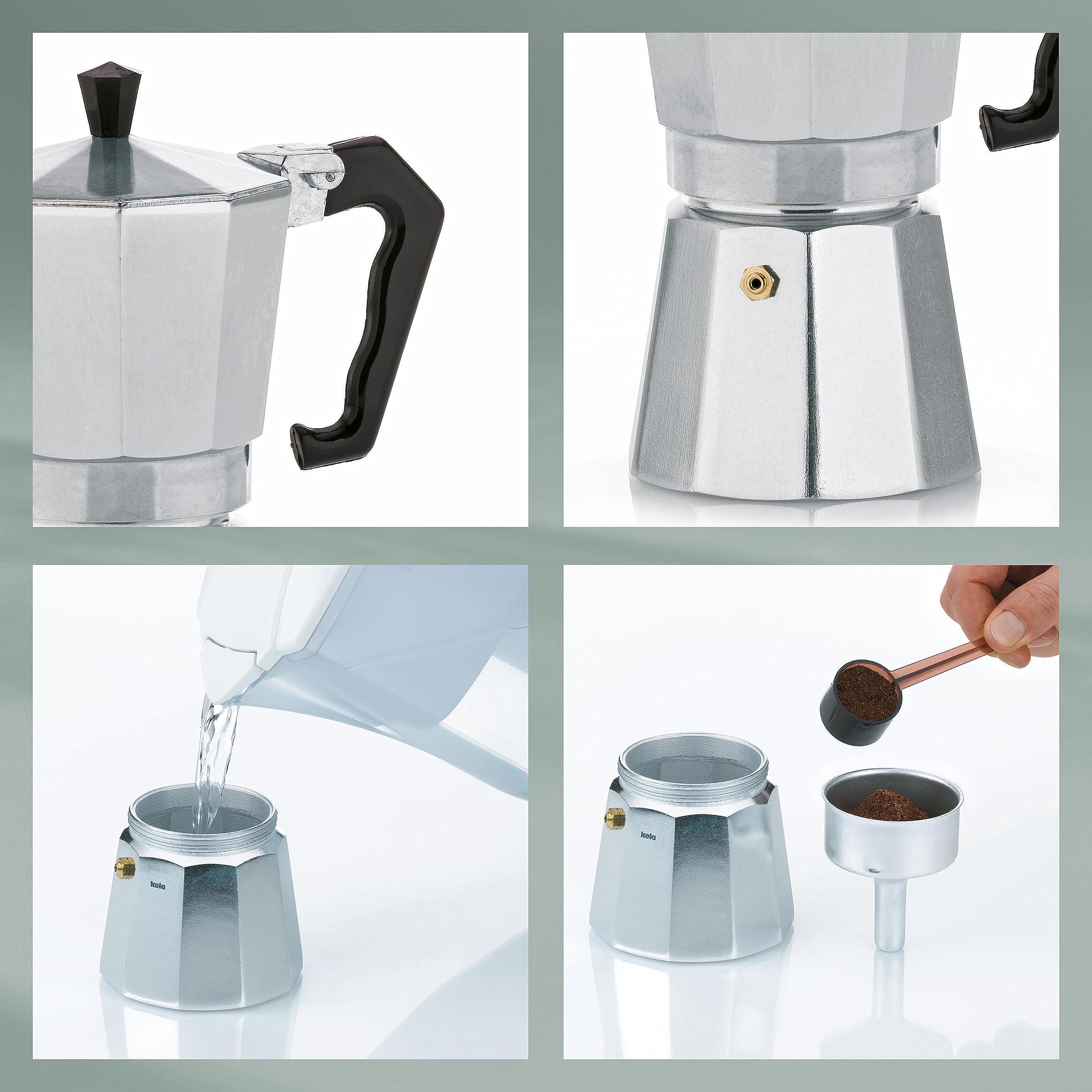 kela-espressokocher-italia-3-tassen-150-ml-aluminium image 6