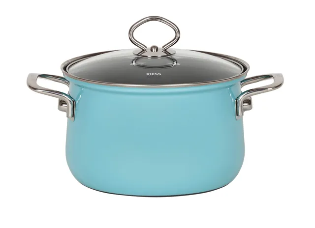riess-0659-037-fleischtopf-mit-glasdeckel-24-cm-kristallblau-emaille-6-0-liter image 1
