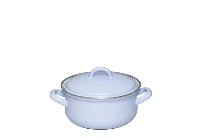 riess-0611-127-topf-mit-deckel-16-cm-nature-blue-light-emaille-1-1-liter image 1
