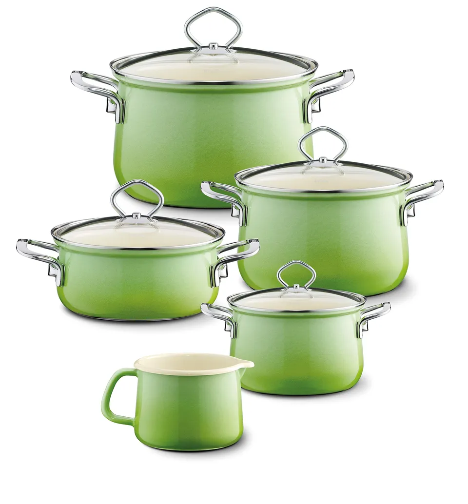 riess-nouvelle-smaragd-emaille-topf-sparset-5-tlg image 1